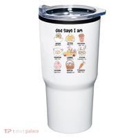 Retro God Says I Am Christian Jesus Happy Easter Day Bunny Tumbler thumb 0