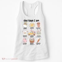 Retro God Says I Am Christian Jesus Happy Easter Day Bunny Women's Tank Top thumb 0