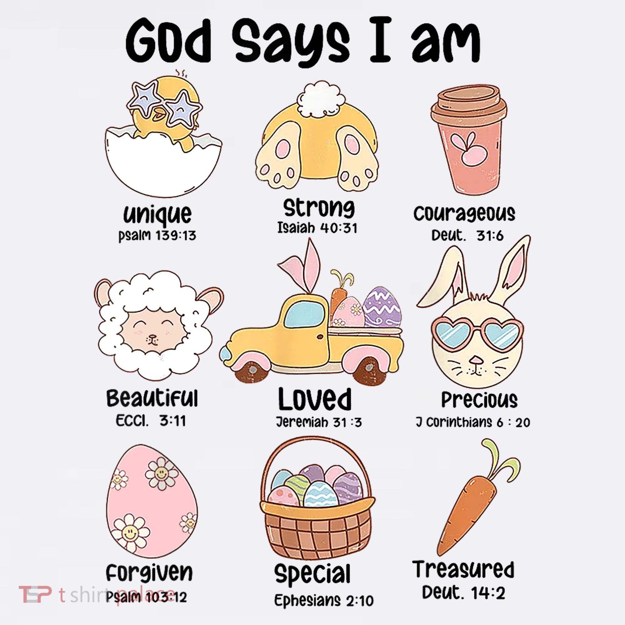 Retro God Says I Am Christian Jesus Happy Easter Day Bunny Women's Tank Top