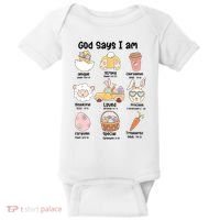 Retro God Says I Am Christian Jesus Happy Easter Day Bunny Baby Bodysuit thumb 0