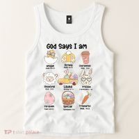 Retro God Says I Am Christian Jesus Happy Easter Day Bunny Tank Top thumb 2