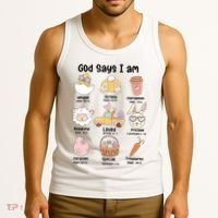 Retro God Says I Am Christian Jesus Happy Easter Day Bunny Tank Top thumb 3