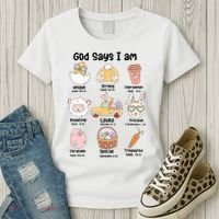 Retro God Says I Am Christian Jesus Happy Easter Day Bunny Women's T-Shirt thumb 3