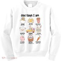 Retro God Says I Am Christian Jesus Happy Easter Day Bunny Kids Sweatshirt thumb 0