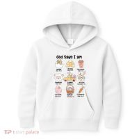 Retro God Says I Am Christian Jesus Happy Easter Day Bunny Kids Hoodie thumb 0