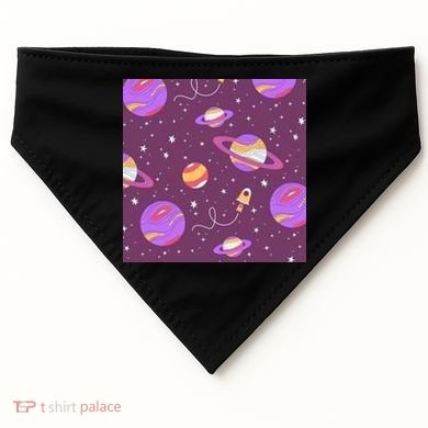 Retro Galaxy Spaceship USA-Made Doggie Bandana