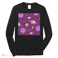 Retro Galaxy Spaceship Long Sleeve Shirt thumb 0