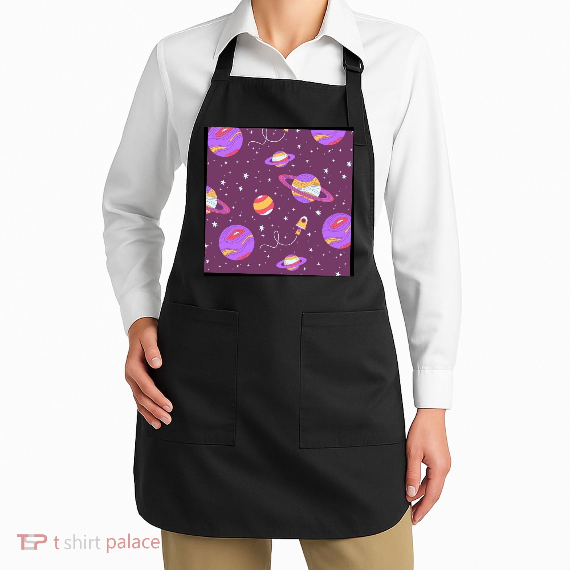 Retro Galaxy Spaceship Apron