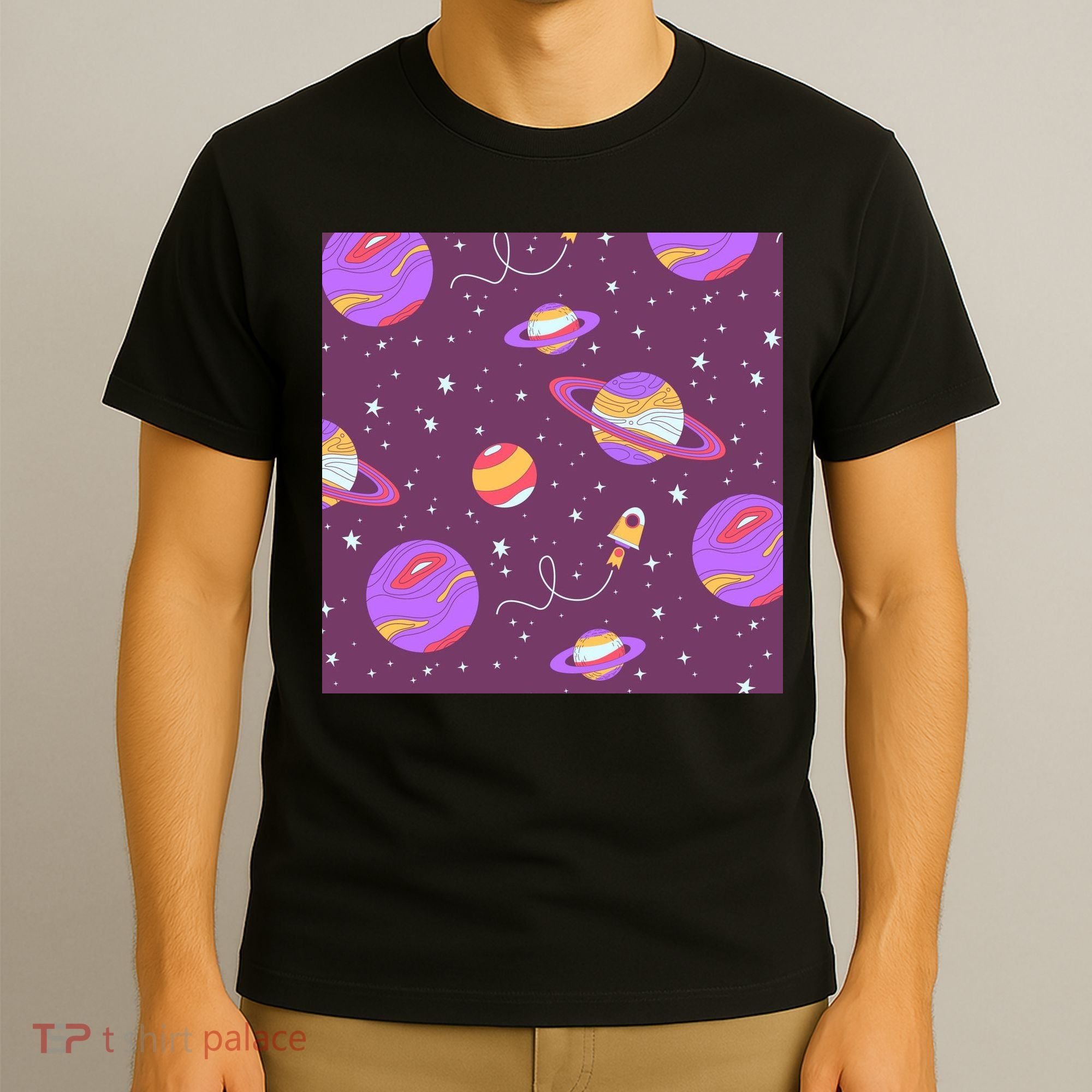 Retro Galaxy Spaceship T-Shirt