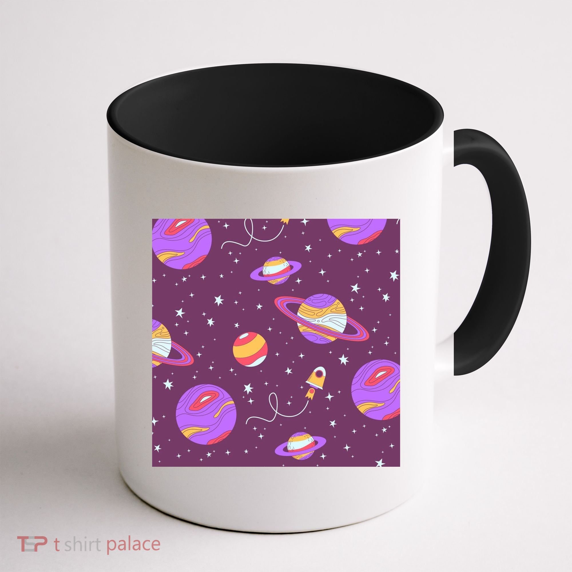 Retro Galaxy Spaceship Coffee Mug