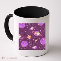 Retro Galaxy Spaceship Coffee Mug thumb 0