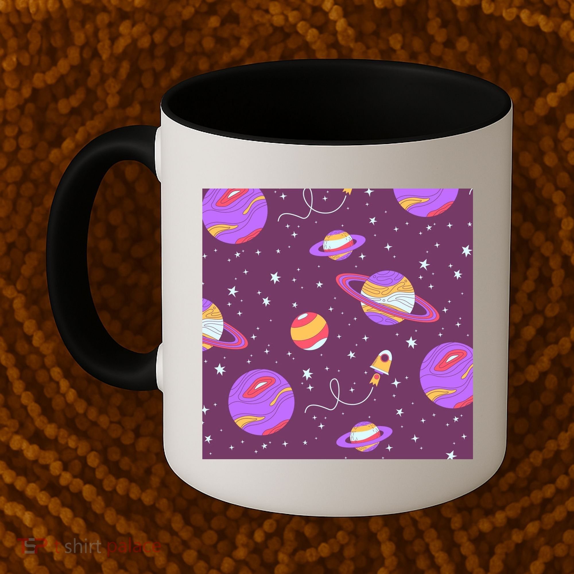 Retro Galaxy Spaceship Coffee Mug