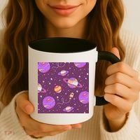 Retro Galaxy Spaceship Coffee Mug thumb 3