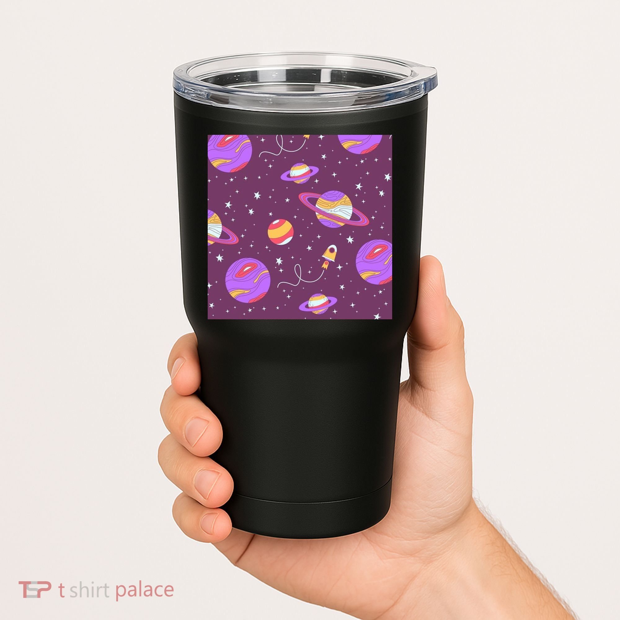 Retro Galaxy Spaceship Tumbler