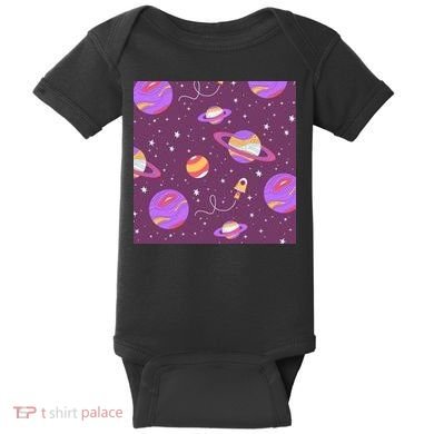 Retro Galaxy Spaceship Baby Bodysuit