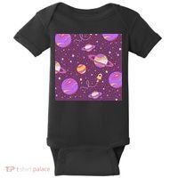 Retro Galaxy Spaceship Baby Bodysuit thumb 0
