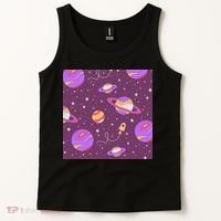 Retro Galaxy Spaceship Tank Top thumb 2