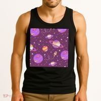 Retro Galaxy Spaceship Tank Top thumb 3