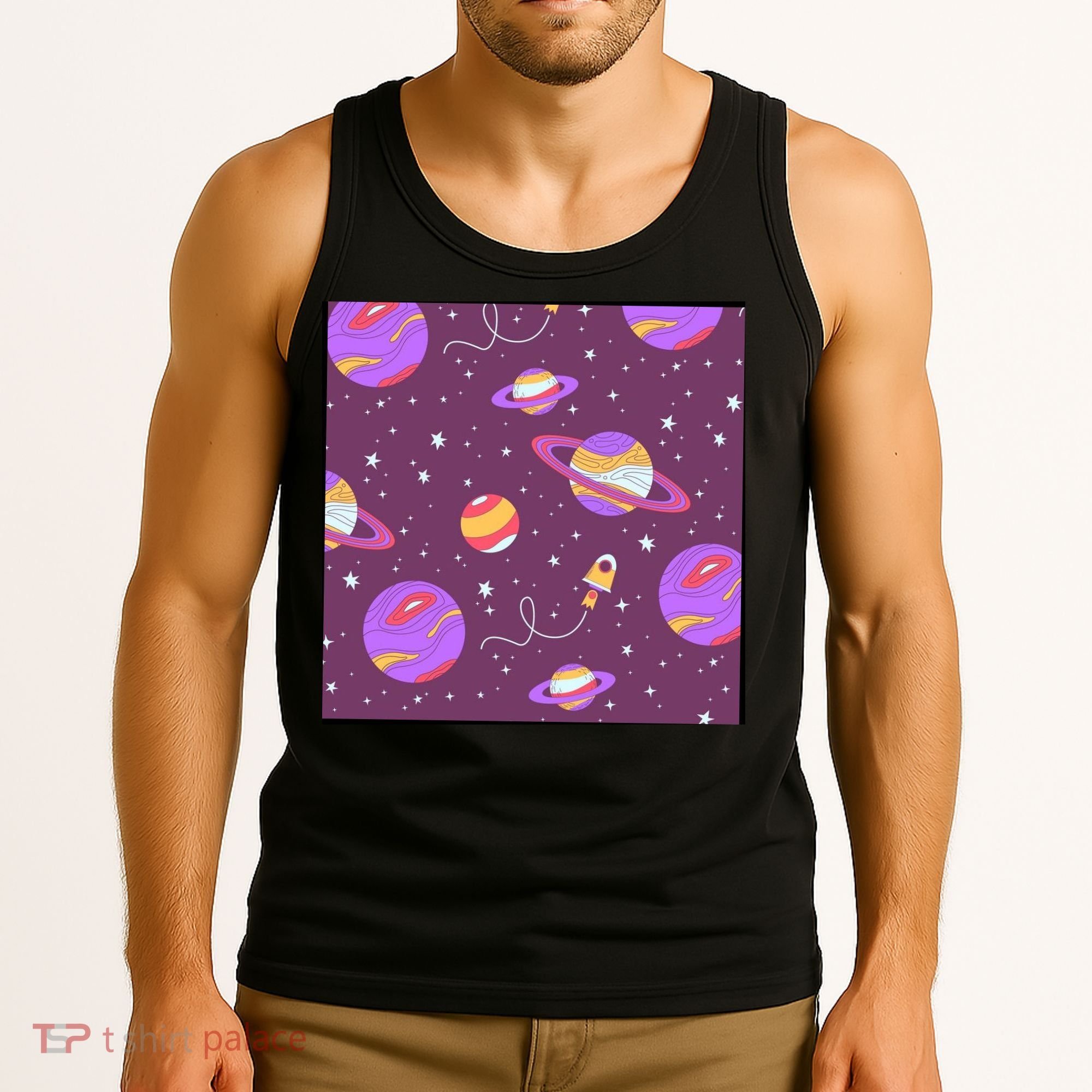 Retro Galaxy Spaceship Tank Top