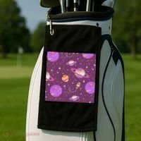 Retro Galaxy Spaceship Golf Towel thumb 2
