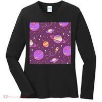 Retro Galaxy Spaceship Women's Long Sleeve Shirt thumb 0