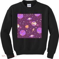 Retro Galaxy Spaceship Kids Sweatshirt thumb 0