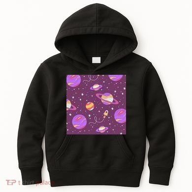 Retro Galaxy Spaceship Kids Hoodie