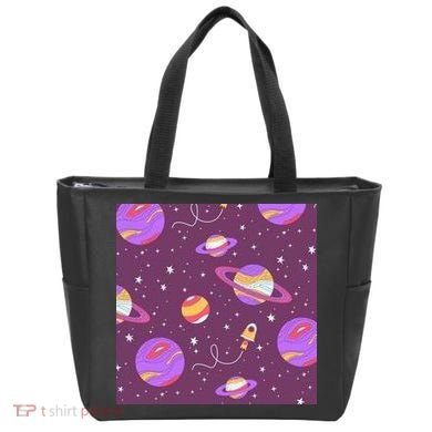 Retro Galaxy Spaceship Tote Bag