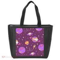 Retro Galaxy Spaceship Tote Bag thumb 0