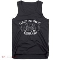 Retro Groundhog Social Club Shadow Society Groundhog Day Tank Top thumb 0