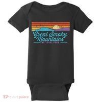 Retro Great Smoky Mountains National Park Baby Bodysuit thumb 0