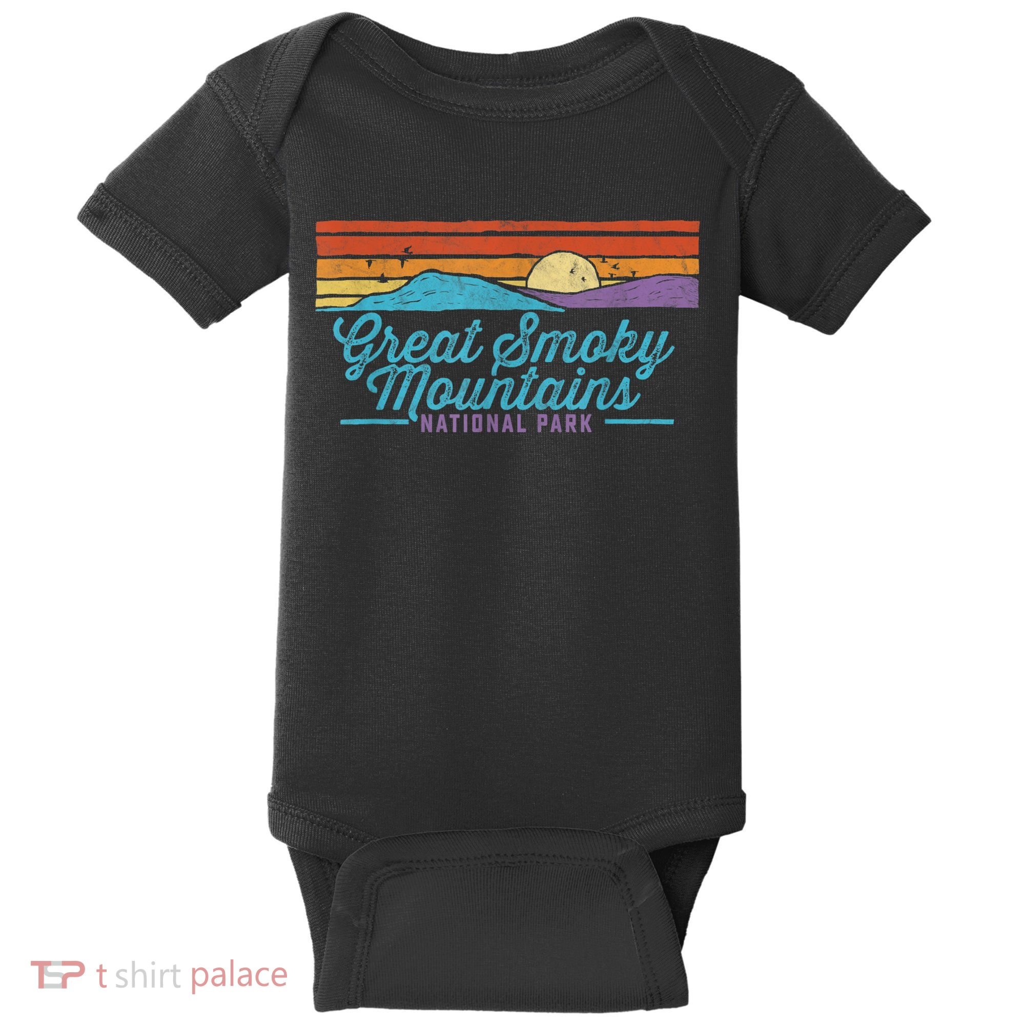 Retro Great Smoky Mountains National Park Baby Bodysuit