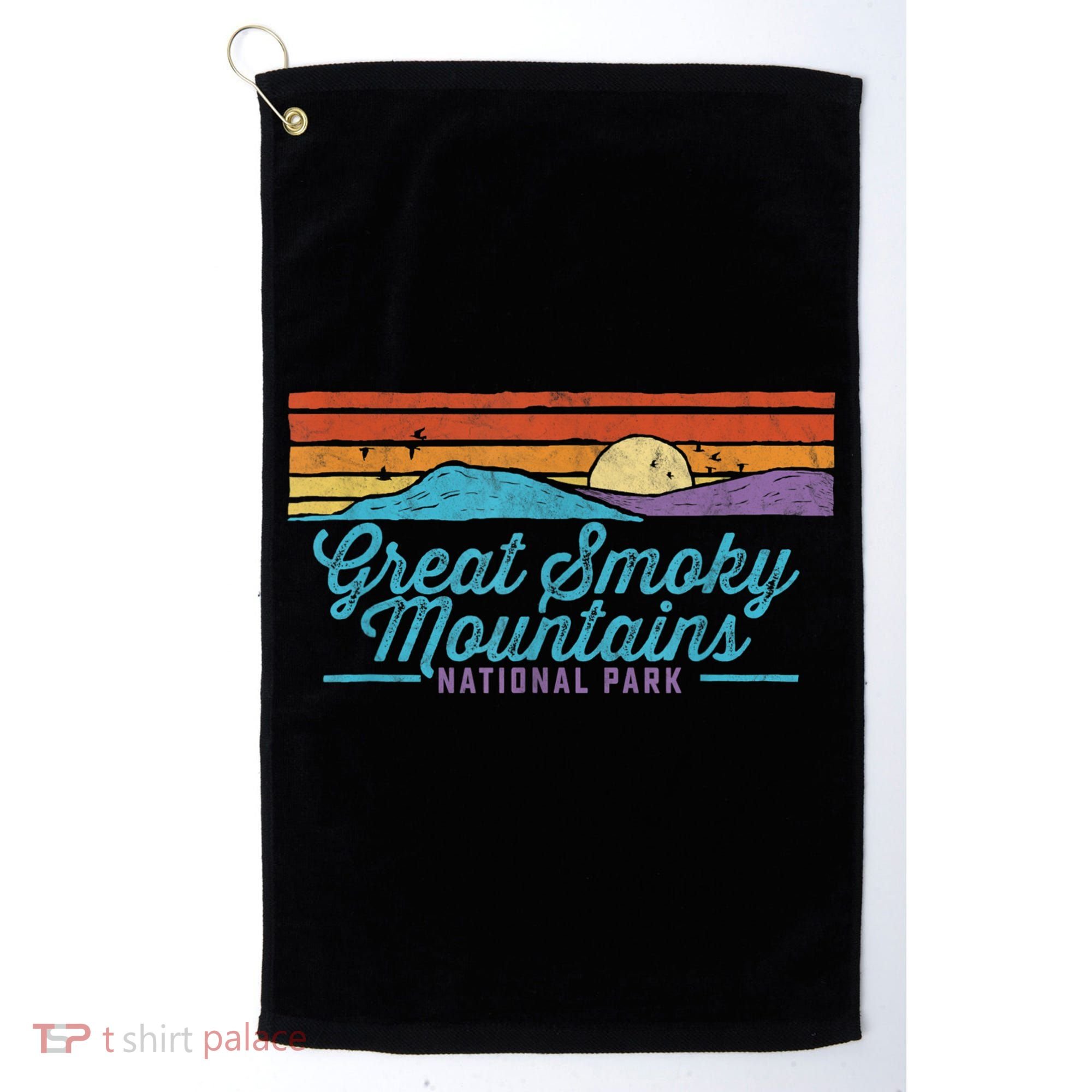 Retro Great Smoky Mountains National Park Golf Towel