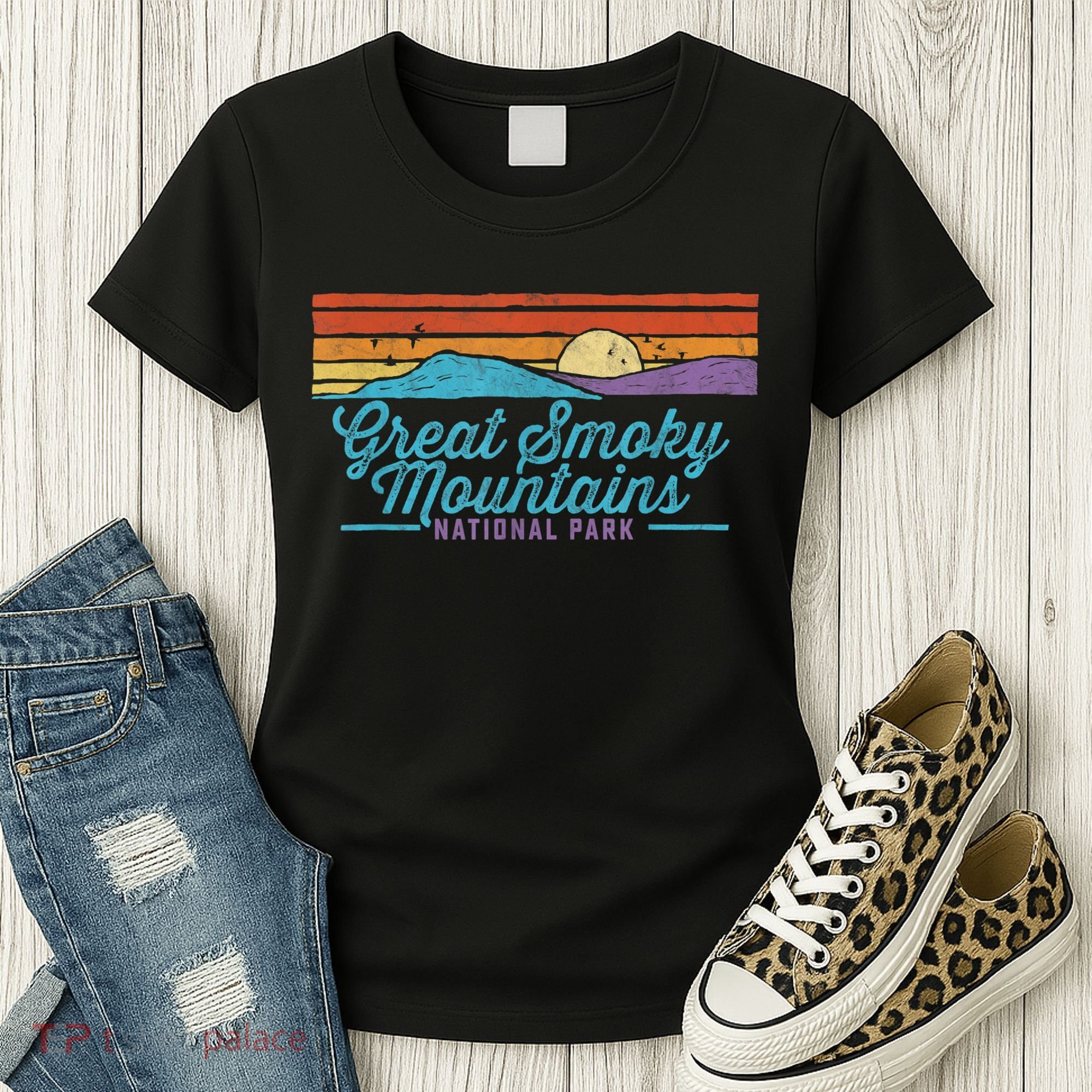 Retro Great Smoky Mountains National Park Women's T-Shirt