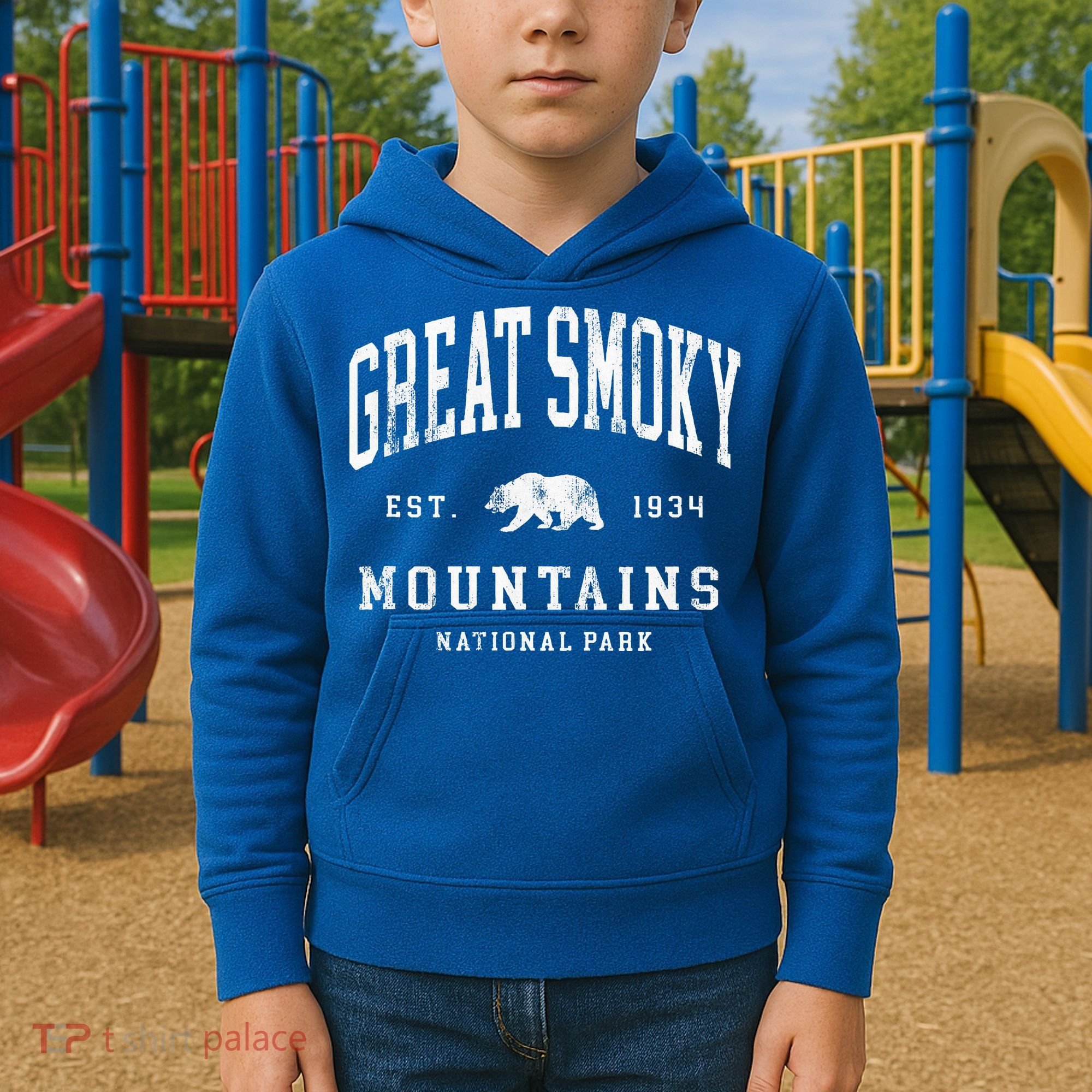 Retro Great Smoky Mountains National Park Kids Hoodie