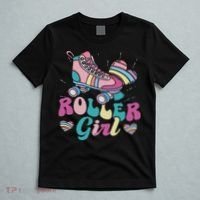 Roller Girl Skater Skating Retro Vintage 70s 80s 90s Skates T-Shirt thumb 5