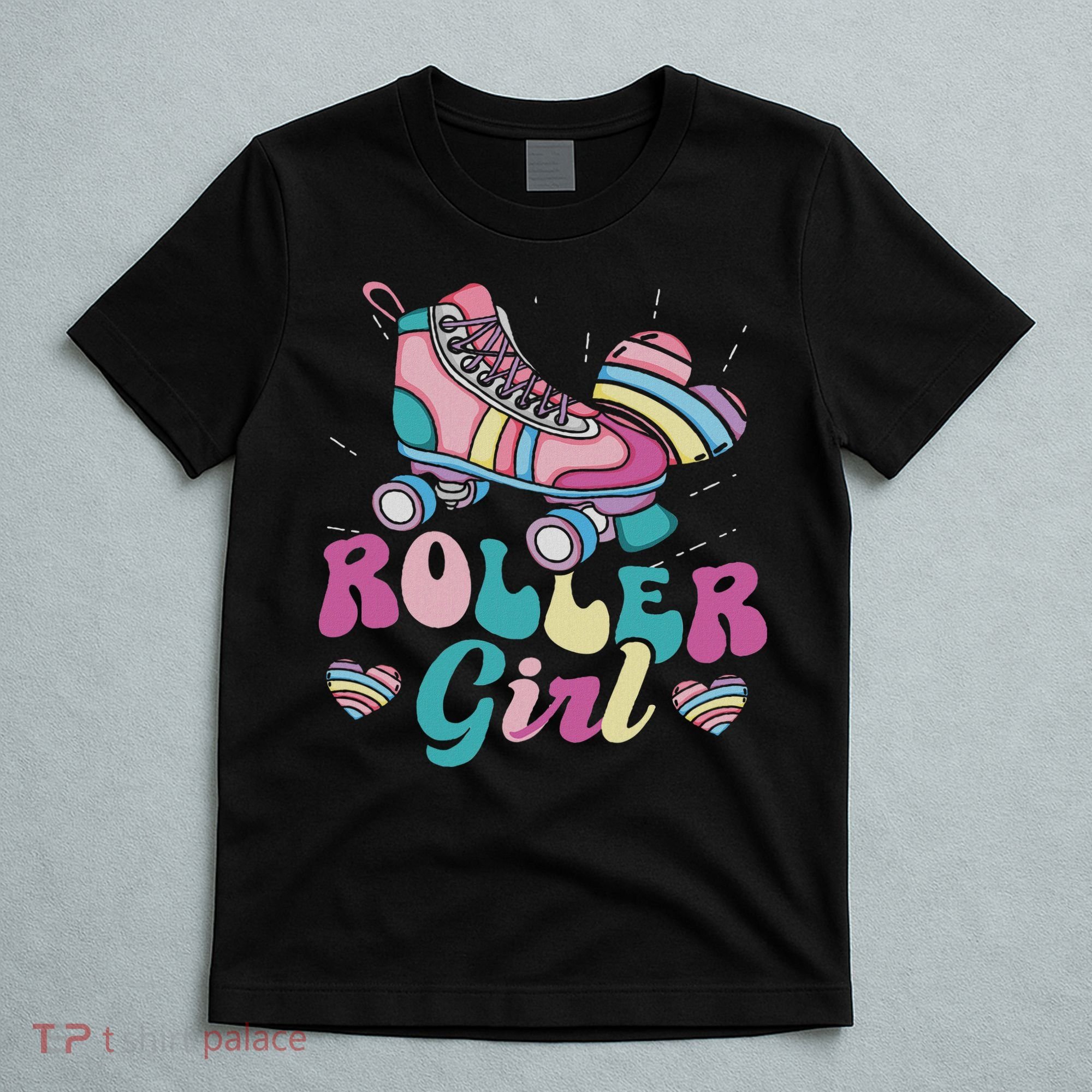 Roller Girl Skater Skating Retro Vintage 70s 80s 90s Skates T-Shirt