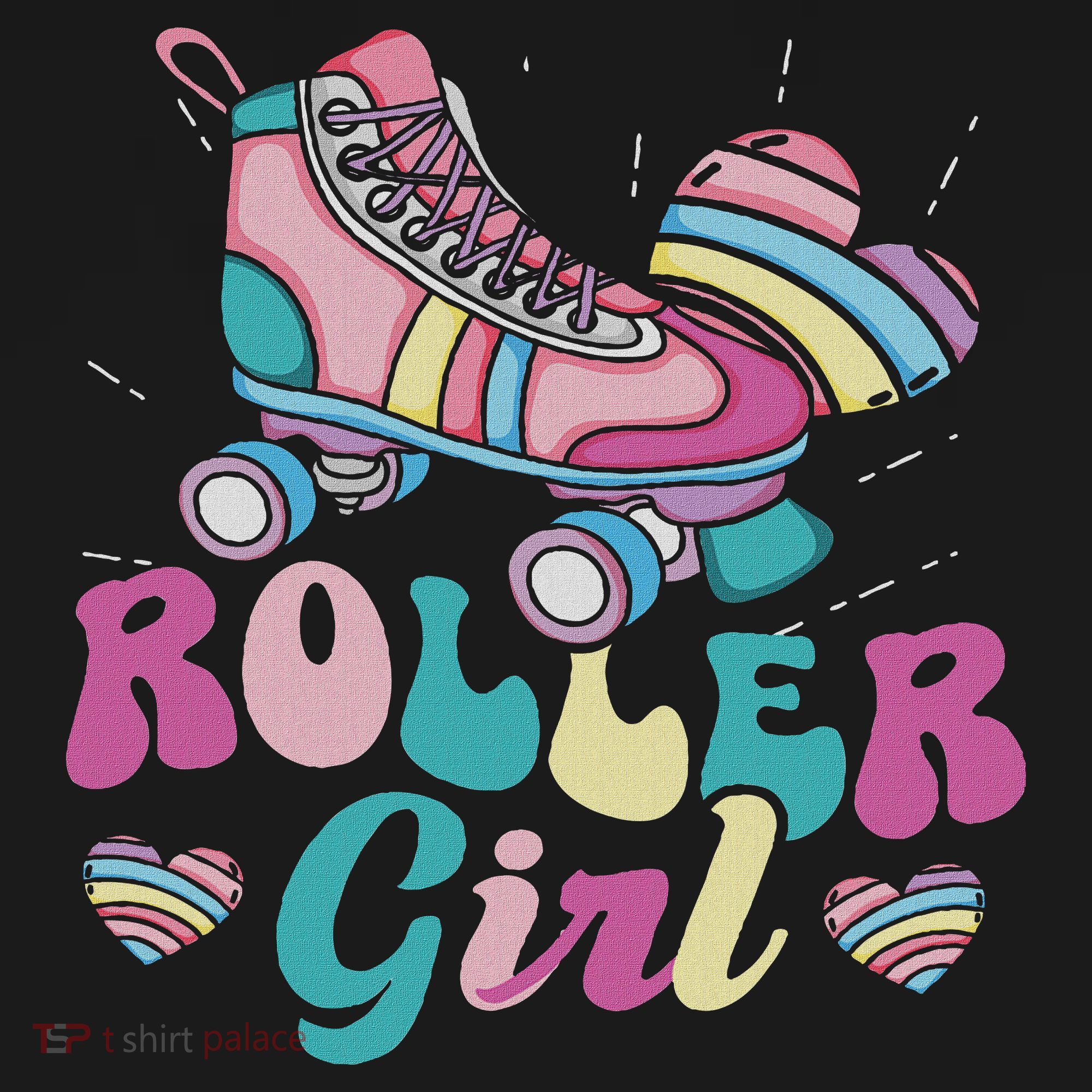 Roller Girl Skater Skating Retro Vintage 70s 80s 90s Skates T-Shirt