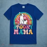 Retro Groovy Spooky Mama Floral Ghost Halloween Season Mommy Cute Gift T-Shirt thumb 5