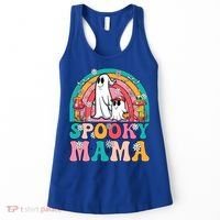 Retro Groovy Spooky Mama Floral Ghost Halloween Season Mommy Cute Gift Women's Tank Top thumb 0