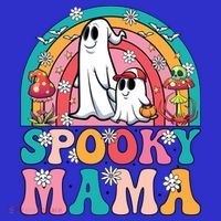 Retro Groovy Spooky Mama Floral Ghost Halloween Season Mommy Cute Gift Women's Tank Top thumb 5