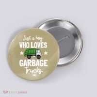Recycling Garbage Truck Recycle Trash Collector Earth Day Button thumb 0