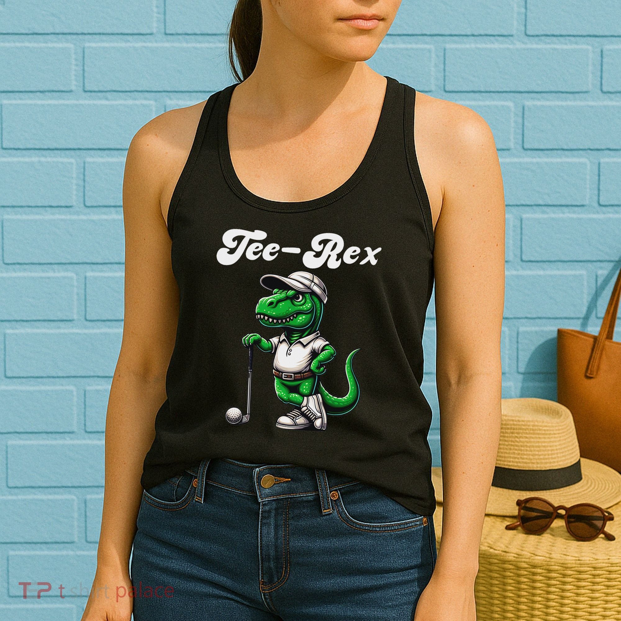 Rex Golf T Rex Dinosaur 's Golfing Women's Tank Top