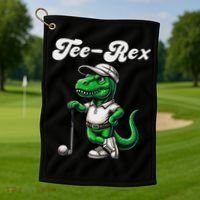 Rex Golf T Rex Dinosaur 's Golfing Golf Towel thumb 1
