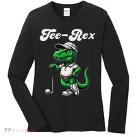 Rex Golf T Rex Dinosaur 's Golfing Women's Long Sleeve Shirt thumb 0