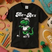 Rex Golf T Rex Dinosaur 's Golfing Kids T-Shirt thumb 3