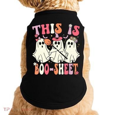 Retro Groovy This Is Some Boo Sheet Halloween Ghost Funny Doggie Tank