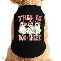 Retro Groovy This Is Some Boo Sheet Halloween Ghost Funny Doggie Tank thumb 0