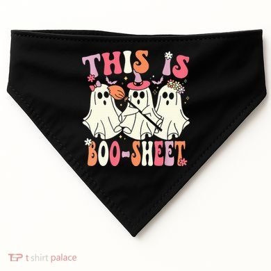 Retro Groovy This Is Some Boo Sheet Halloween Ghost Funny USA-Made Doggie Bandana