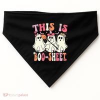 Retro Groovy This Is Some Boo Sheet Halloween Ghost Funny USA-Made Doggie Bandana thumb 0